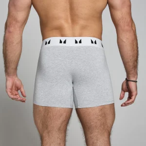 Homme MYPROTEIN Boxers MP pour hommes (lot de 3) – Gris chiné/Blanc