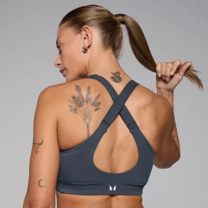Femme MYPROTEIN Brassière ajustable à dos croisé MP Active pour femmes – Bleu nuit