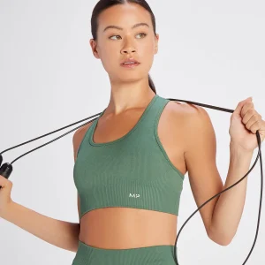 Femme MYPROTEIN Brassière côtelée sans coutures MP Tempo pour femmes – Pin clair