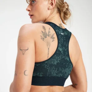 Femme MYPROTEIN Brassière de sport à motif sans coutures MP Adapt pour femmes – Bleu marine foncé