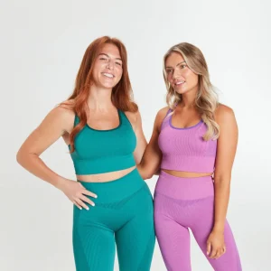 Femme MYPROTEIN Brassière de sport côtelée sans coutures MP X Siobhan – Vert