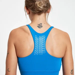 Femme MYPROTEIN Brassière d’entraînement à dos nageur et imprimé répétitif MP pour femmes – Bleu royal