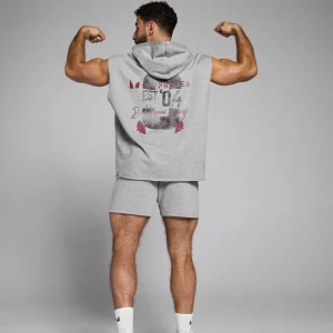 Homme MYPROTEIN Débardeur à capuche MP Origin Graphic pour hommes – Gris chiné