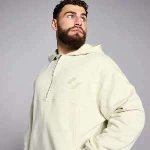 Homme MYPROTEIN Sweat à capuche à fermeture éclair ¼ MP Tempo Hybrid pour hommes – Vert orge